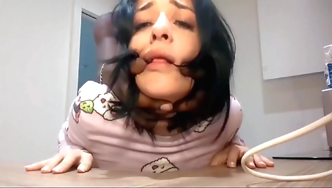 Brunette amateur with a small pussy hole gets a big dick