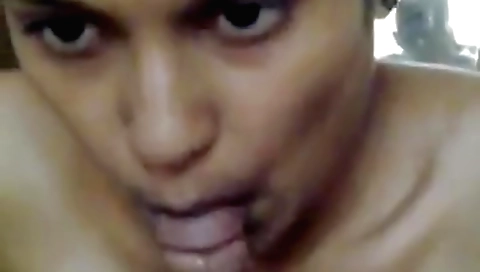 Indian brunette gets her pussy fucked in the mouth