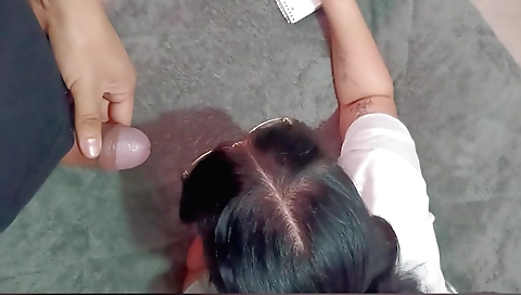 My hot brunette stepdaughter shows me how to answer questions