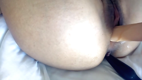 Hairy amateur girl with big ass gets anal and ass fuck