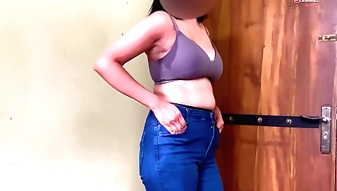 Indian girl with natural breasts is having a nice pussy fuck