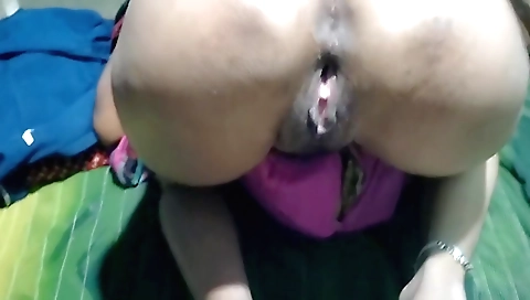 Brunette in the pov sex movie is creating a creampie