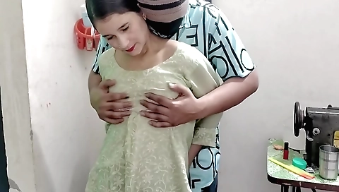 Indian teen with a big cock riding it in the kitchen