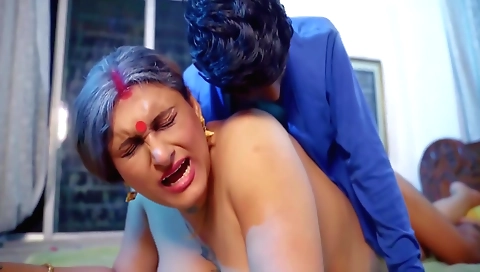 Busty indian woman rides big cock before her stepbro
