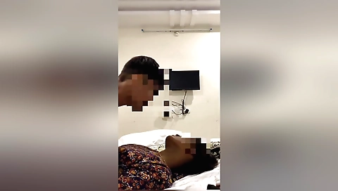 Indian brunette ass fucked on the bed by a hot dude