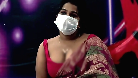 Indian beauty has fun on the bed in her bedroom solo