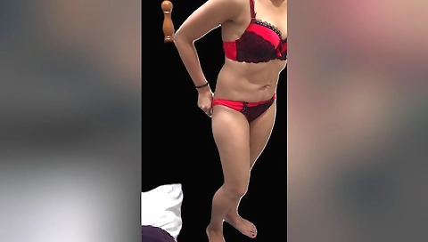 Stunning brunette wife shows her sexy body in front of web cam