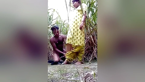 Busty brunette hottie in the fields cumming on the grass