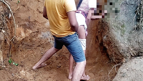 Indian lady has an outdoor experience with a stranger