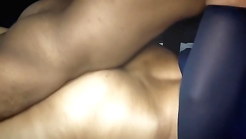 Indian brunette plays with her husband's hard dick in her ass