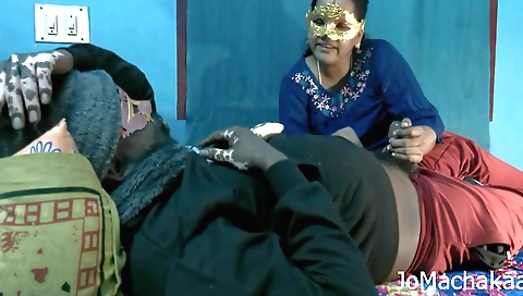 amateur 3some with hot fuck action in a blowjob video