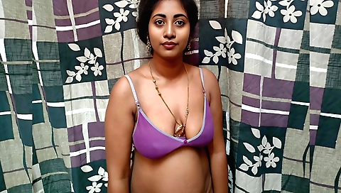 Amateur indian brunette with small tits and long legs