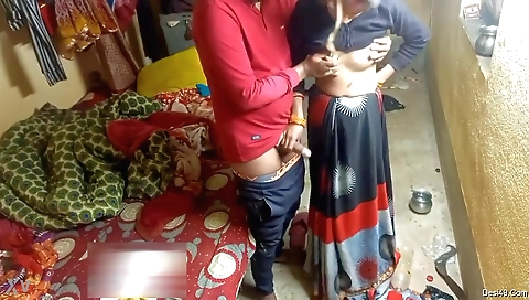 Indian slut fucks a man hard in his bed on a bedroom sheet
