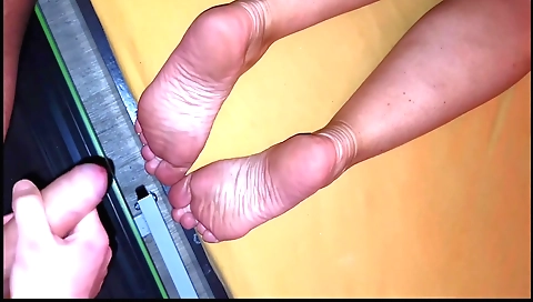 Foot fetish video with a blonde and her stepmother