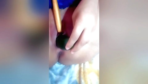 Sexy indian solo female enjoys playing with a homemade toy