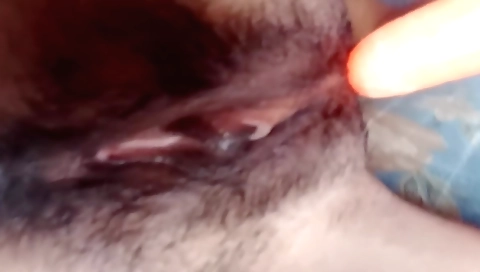 Indian sex toy video shows hairy girl taking it in her pussy