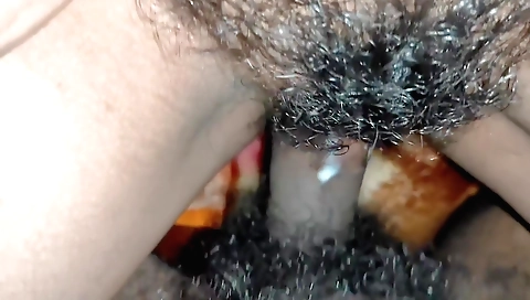 Amateur hairy girl in underwear gets fucked in the doggy