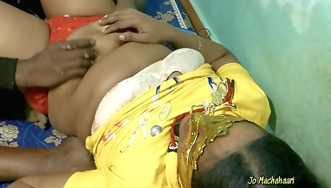 Indian slut with small tits has sex with her husband