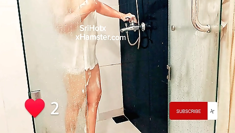 Sri Lankan New Sexy Brunette Girl Bath And Solo Fun