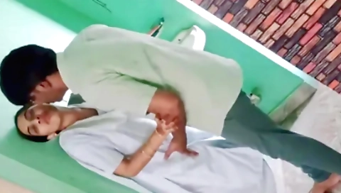 College brunette girl is giving a blowjob to her boyfriend