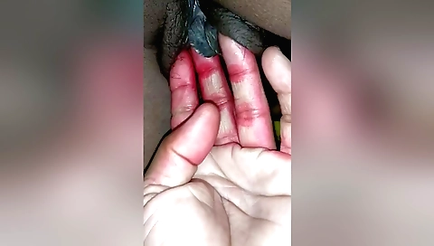 Sexy hairy indian teen dressed in lingerie in pov video