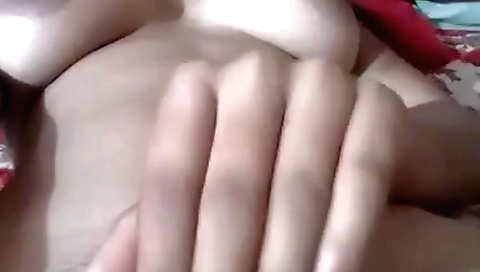 Indian brunette with big boobs shows off her hairy pussy