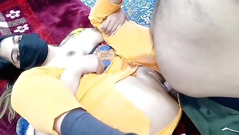 Amateur housewife fucked by her husband's friend in the living room