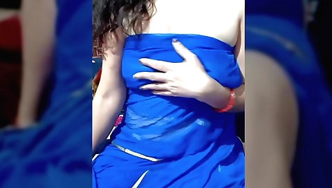 Indian girl shows off her big boobies on the camera