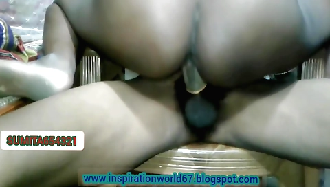 Indian wife fucks her husband on a chair in webcam