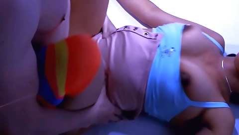 Sexy indian girl with great tits in sexy stockings