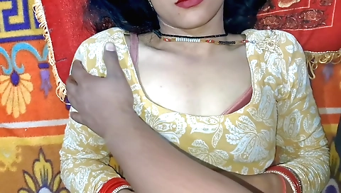 Brunette and her boyfriend getting fucked in the bedroom