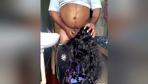 My wife is deepthroating on my cock in homemade video