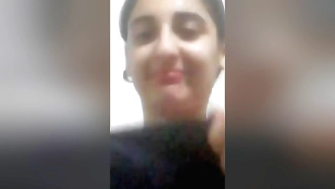 Sexy brunette with a big natural body in amateur video