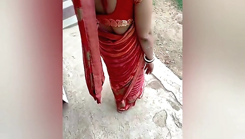 Devar bhabhi in a tight white blouse and red shorts