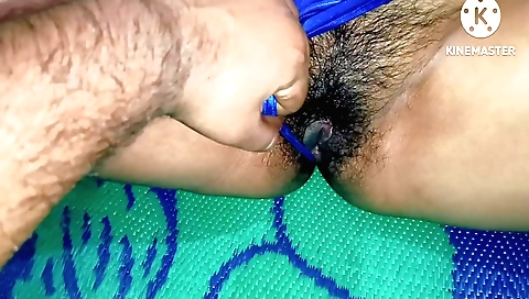 Indian amateur sex video with a hairy pussy and stepbrother
