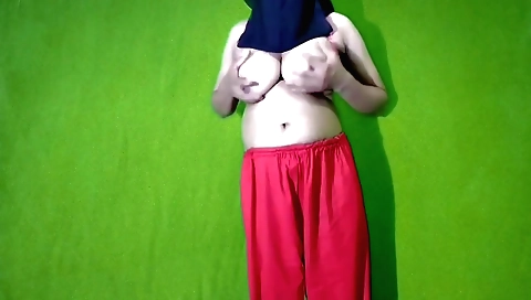 Indian desi in a sexy bikini and a white blouse is doing it