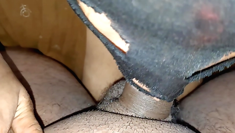 Amateur teacher shows her hairy pussy and riding it