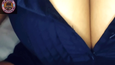 Indian milf with huge boobs is getting her ass rubbed