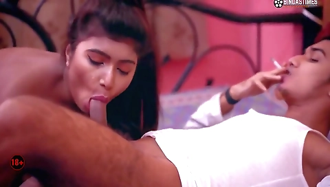 Indian babe with a beautiful face and a sexy body is riding