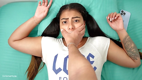 Indian stepbro fucks his stepsis when they are home alone