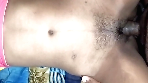 Indian hairy girl gets fucked in the bedroom by her lover