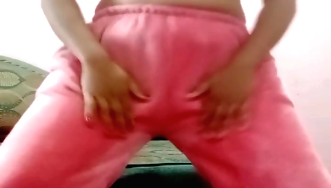 Busty big ass brunette amateur milf licking her pussy